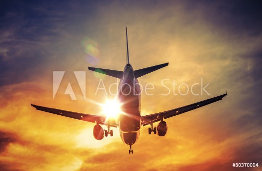 Picture of Airplane and the Sun